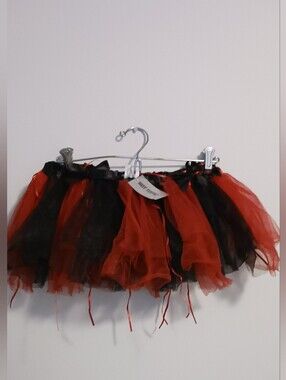 Hot Topic Red & Black Striped Mesh Tutu NWT OS